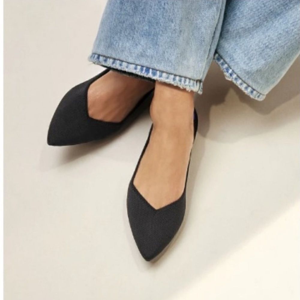 Rothy's The Point Black Pointed Toe‎ Flats Shoe Recycled Earth Friendly B21